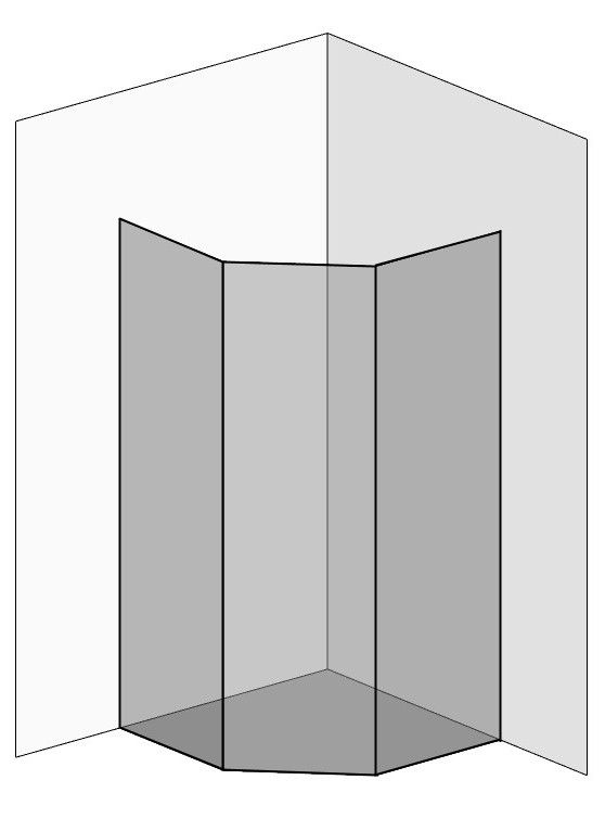 Fünfeckdusche Glas im Konfigurator