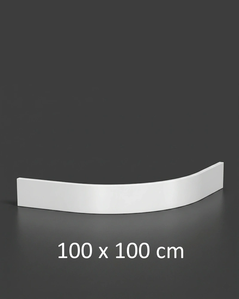 Schürze für Duschwanne weiß Viertelkreis 100x100 cm