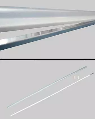 Duschen-Schwallleiste gerade für 6mm Glas, chromfarben, L=112cm
