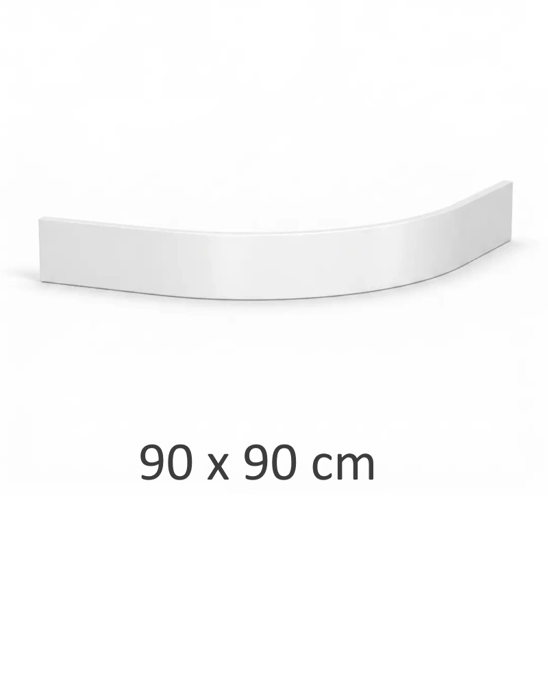 Schürze für Duschwanne weiß Viertelkreis 90x90 cm