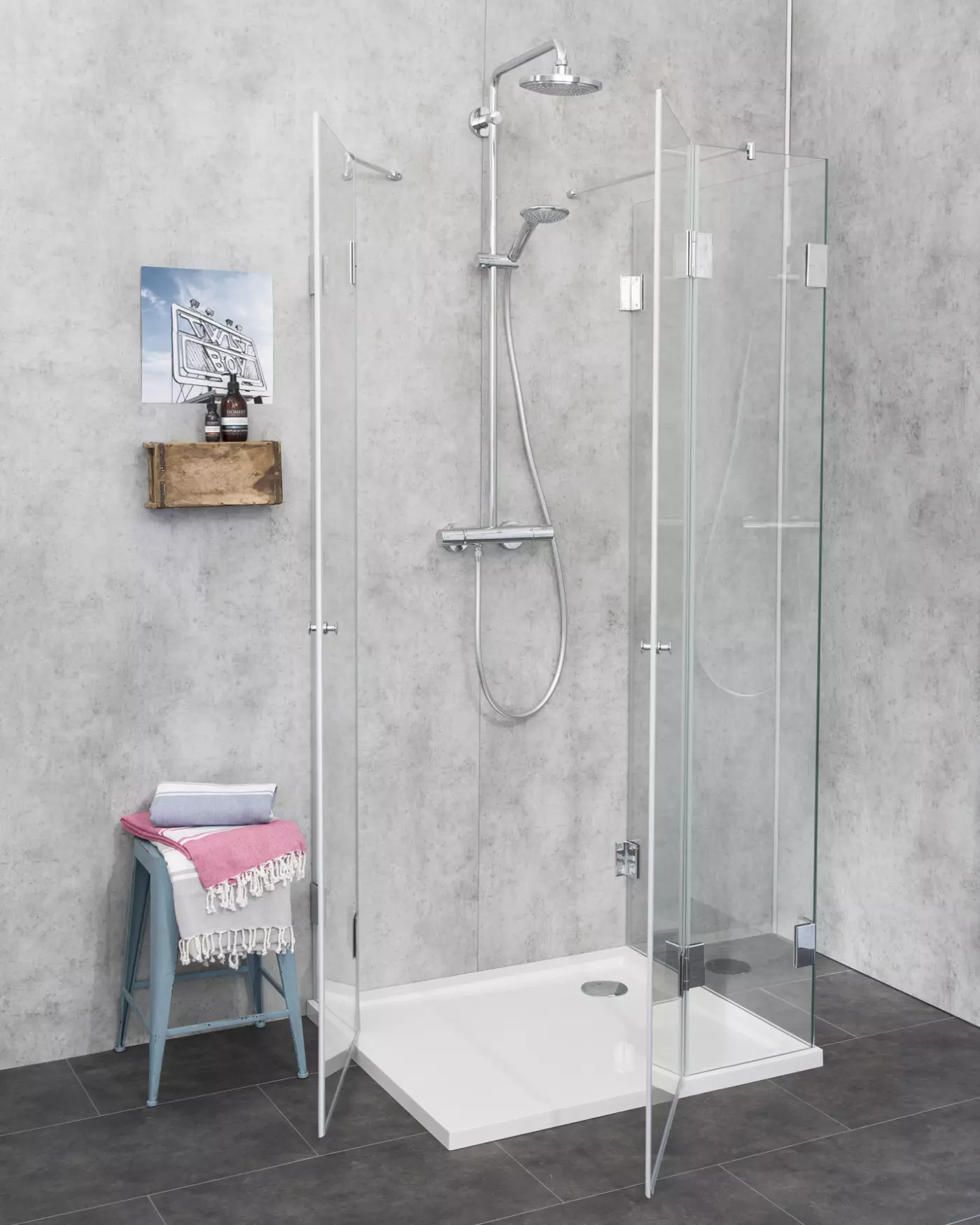 Dreiseitige U-Dusche 2 Türen
