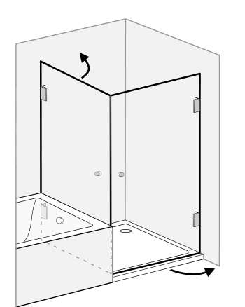 dusche mit innentuer neben badewanne