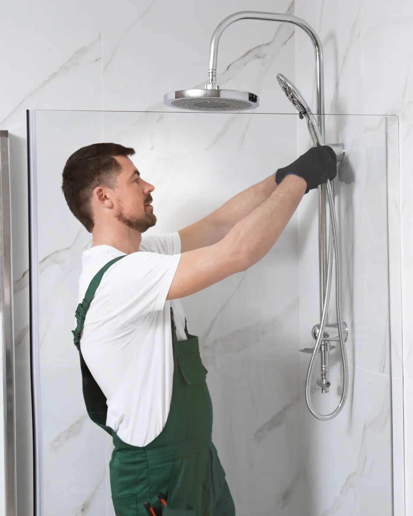 AUF1, Aufmaß-Service für Dusche fertig verfliest / montagebereit