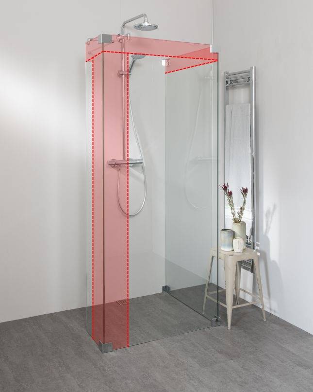 Walk In Dusche U-Form individuelle Maßanfertigung