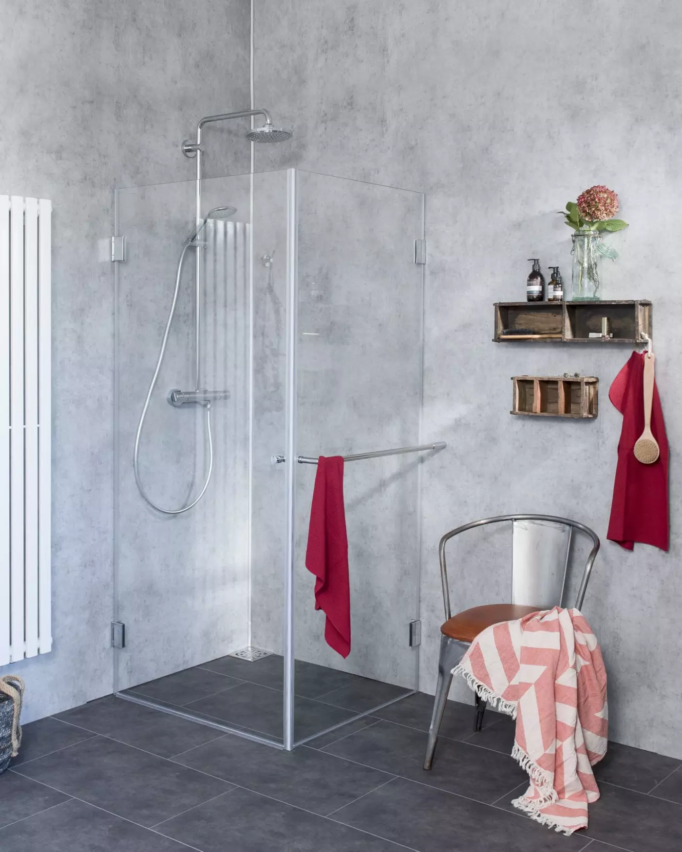 Bündige Eck-Dusche voll öffnende Tür & Festwand