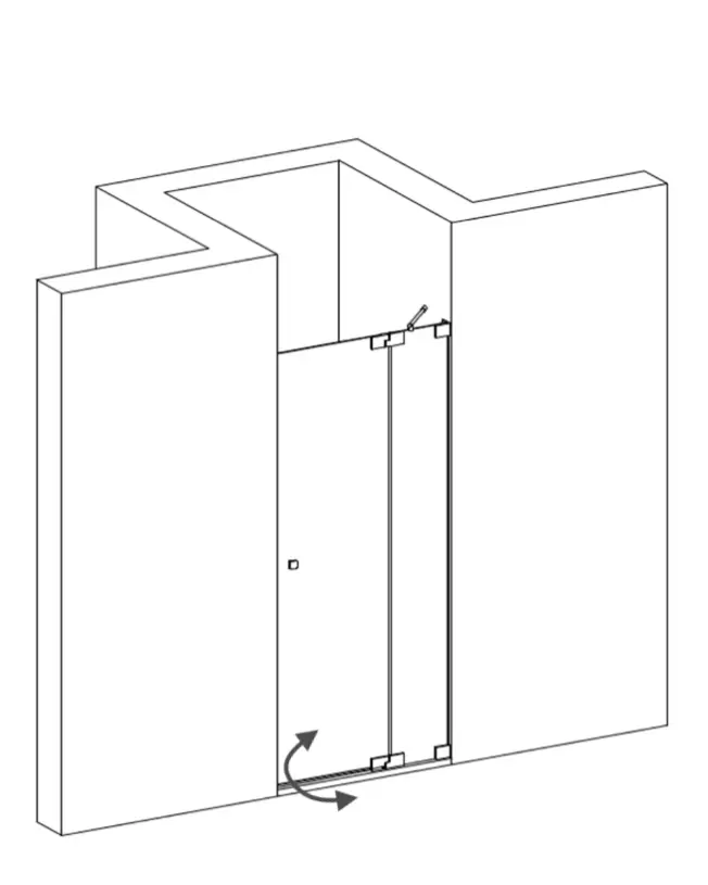 Nischendusche mit Pendeltür
