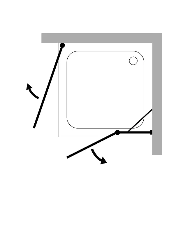BaS, Bündige Eck-Dusche, 2 Türen, Glas klar, verchromt, H=195cm