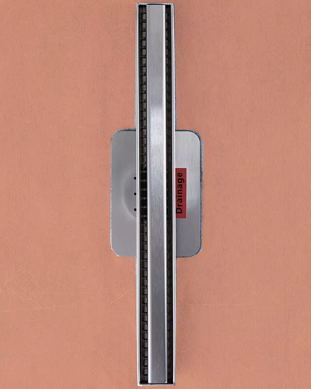 Duschrinne kürzbar, drehbarer Ablauf an der Seite, Länge 30-120 cm, Abdeckung Edelstahl matt