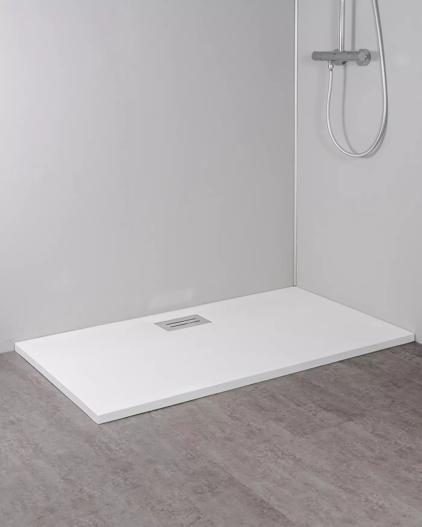 Dusche Plattform, Bodenablage, Flachdach Bodenablage, Duschablauf, Handbrausehalterung