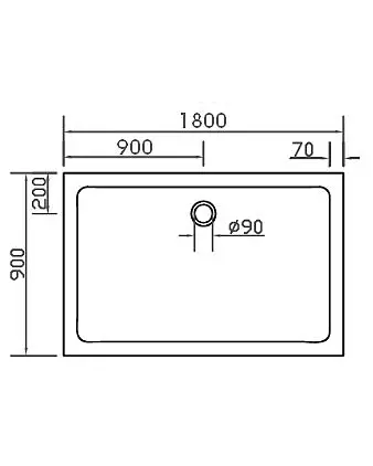 Duschwanne180x90cm flach auch bodengleich