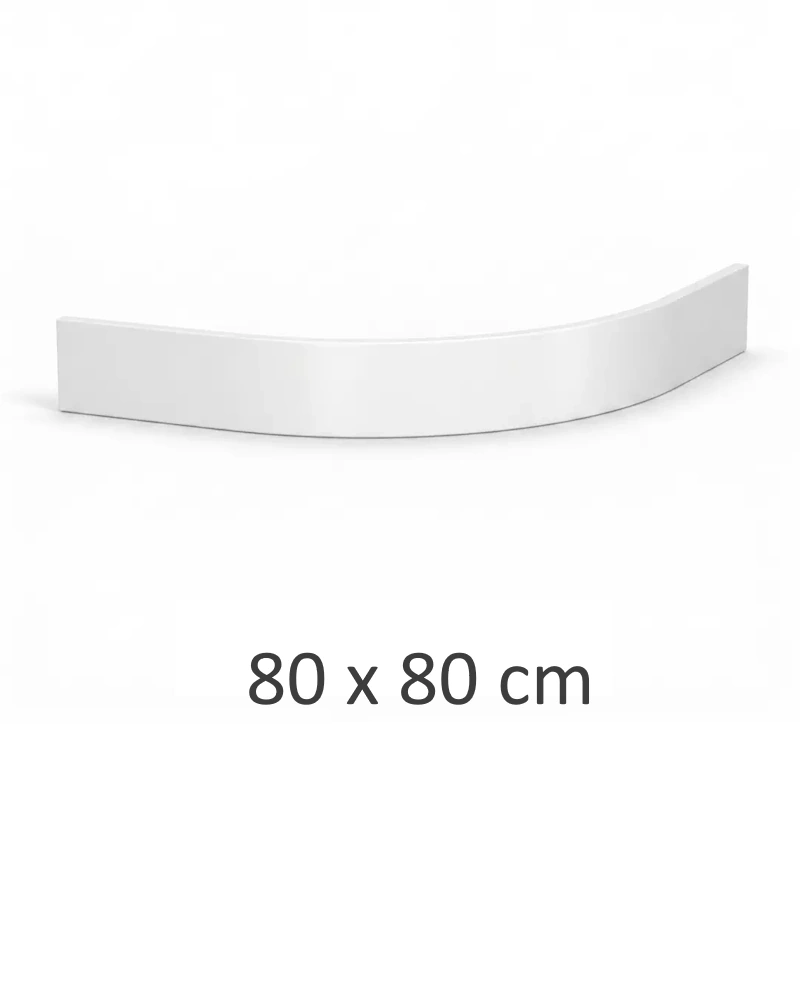 Schürze für Duschwanne weiß Viertelkreis 80x80 cm