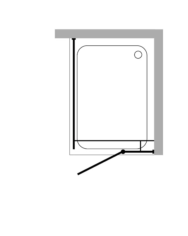 BXSX, Bündige Eck-Dusche + Festwand 120cm, Glas klar, verchromt, H=195cm