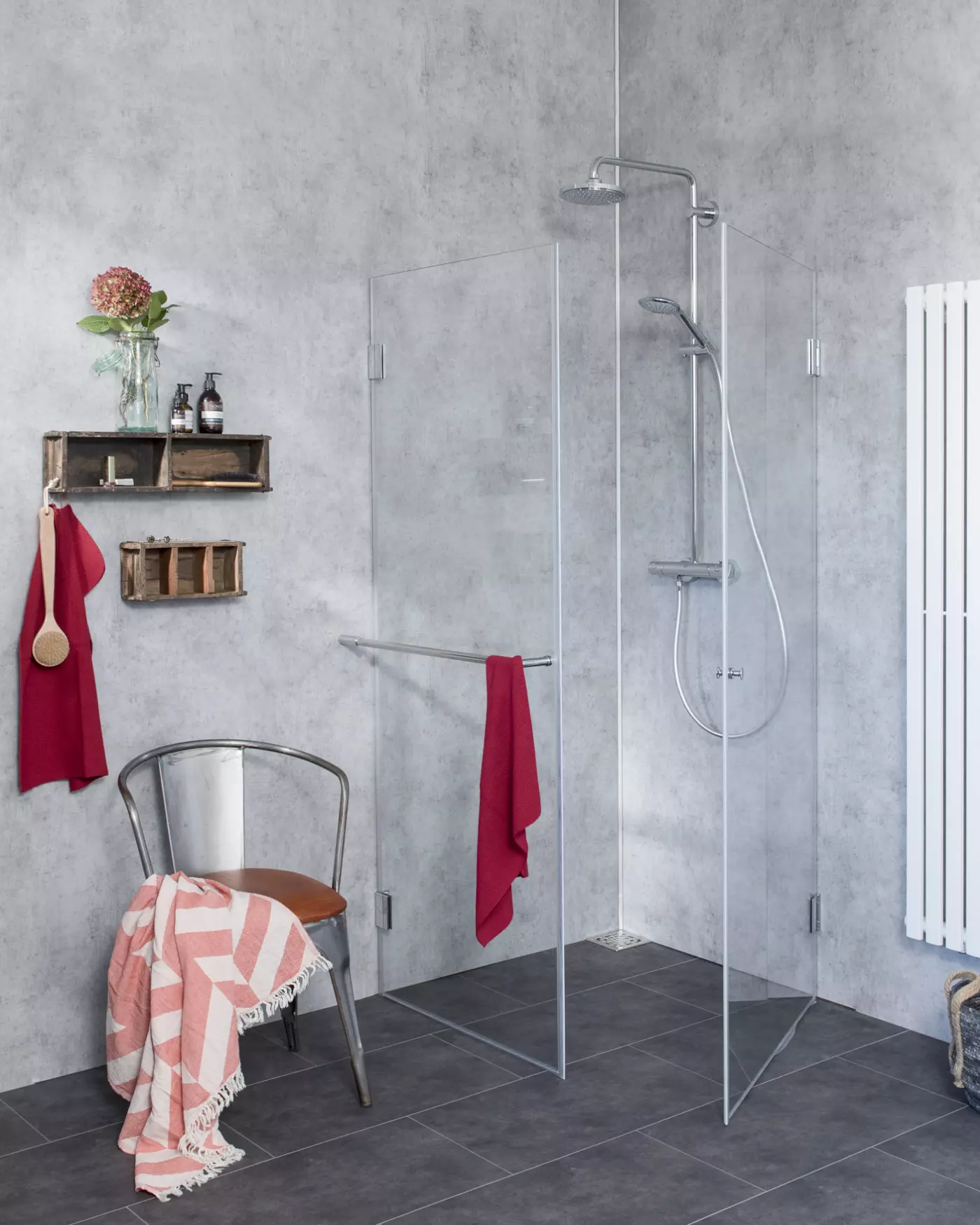 Bündige Eck-Dusche voll öffnende Tür & Festwand