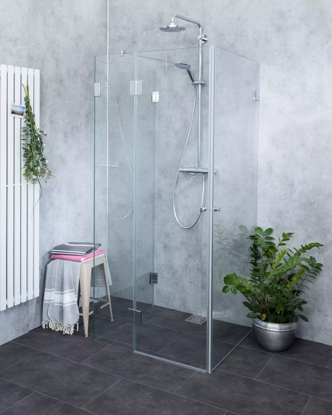 Bündige 3-Seiten U-Dusche