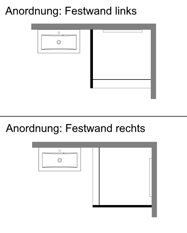 Begehbare Dusche: Duschwand mit Klemm Wandanschlussprofil
