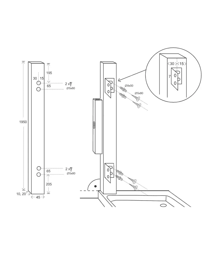 AVS2-cr, Duschen Wandverbreiterungsprofil 2cm, hochglanzpoliert