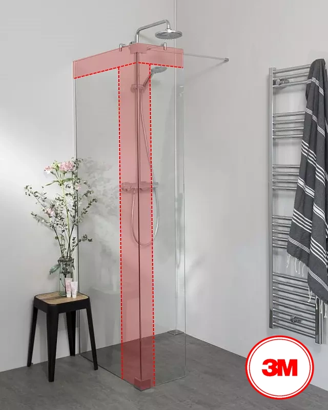 Begehbare Dusche zum Kleben mit Klemmprofil, Maßanfertigung