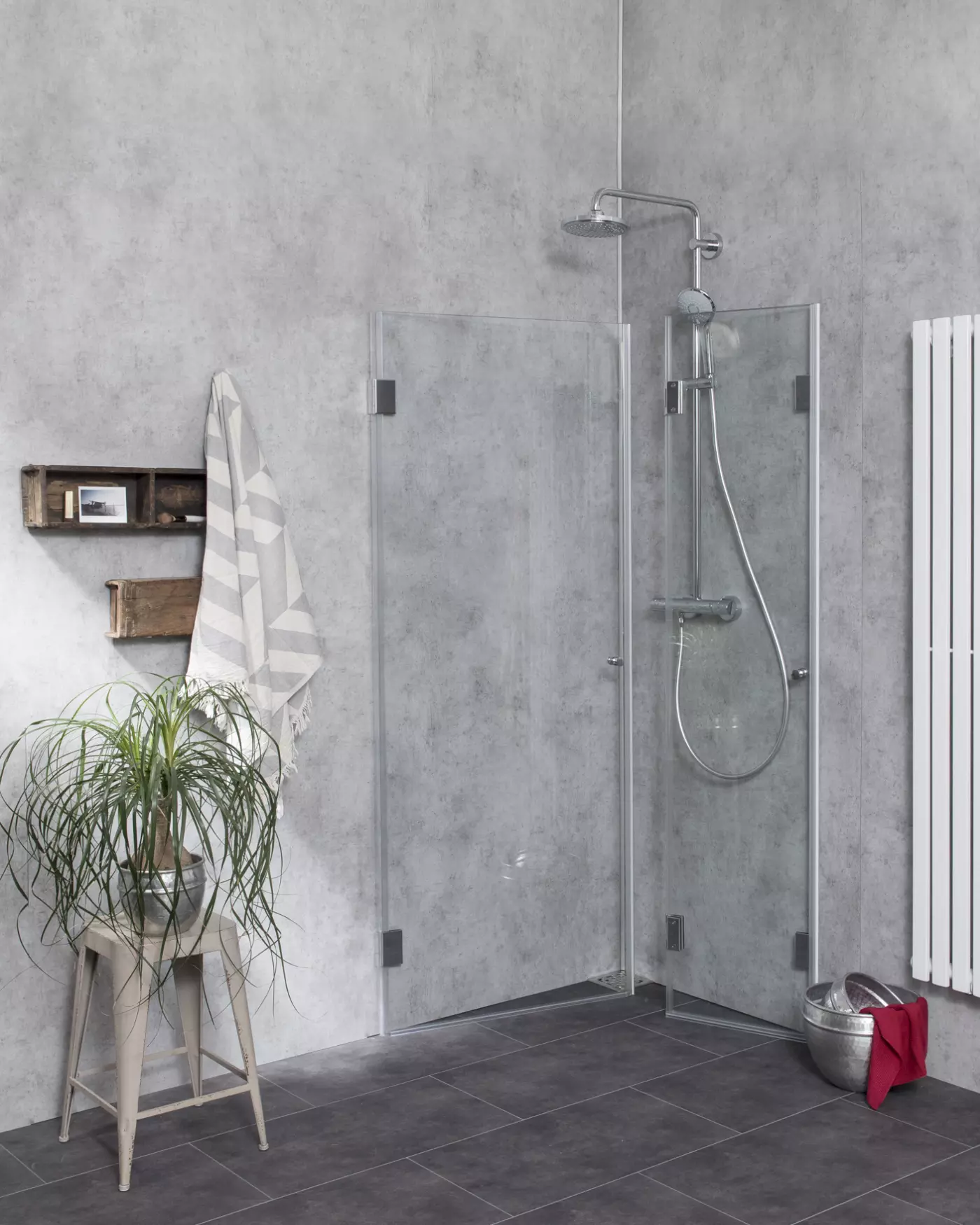 Dusche nach Maß Falttür + Innentür