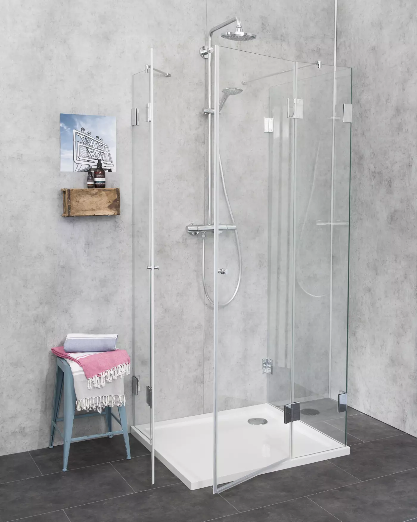 Dreiseitige U-Dusche 2 Türen