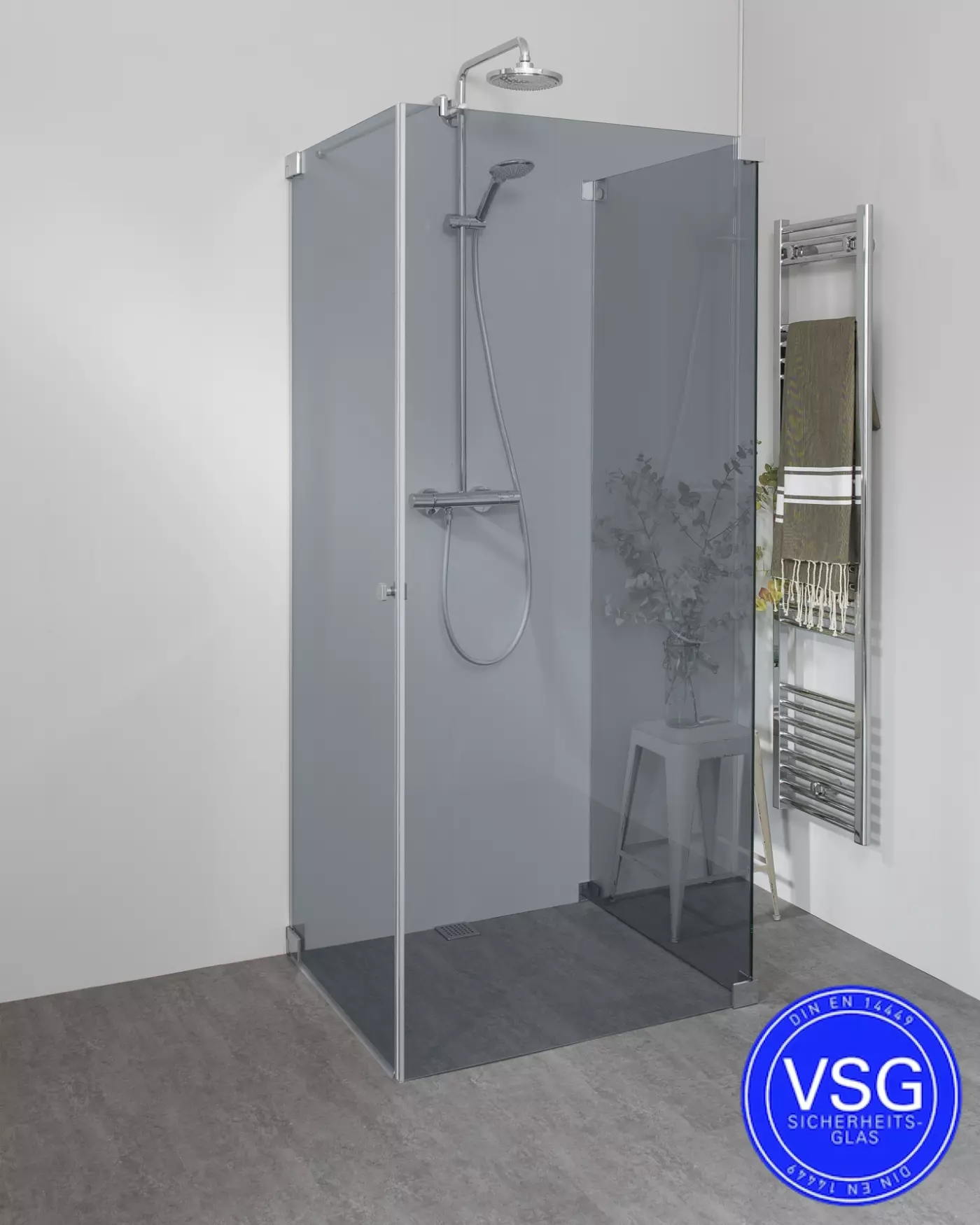 VSG Duschkabine U Form mit Pendeltür