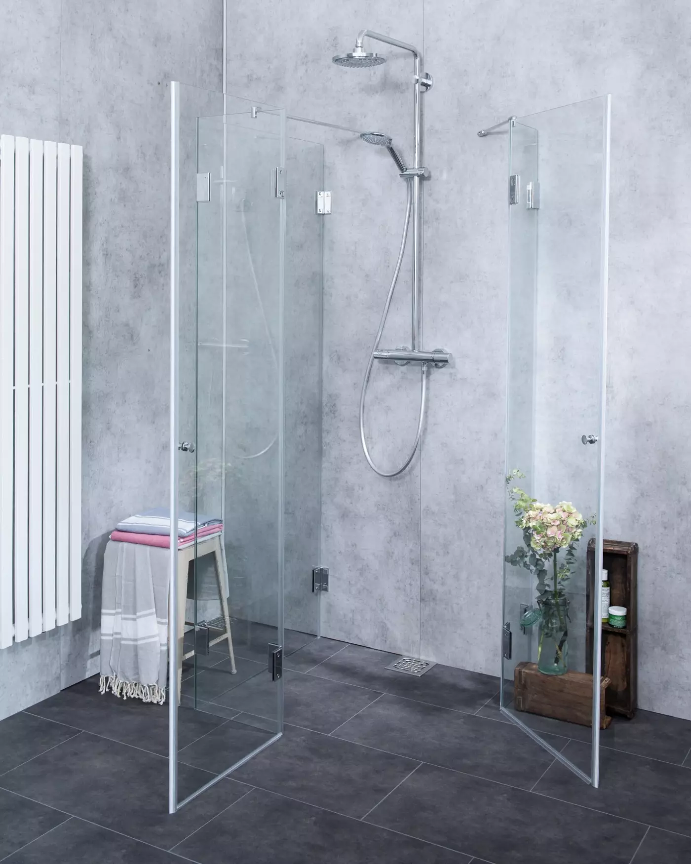 Dreiseitige U-Dusche 2 Türen