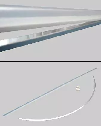 Duschen-Schwallleiste Viertelkreis für 6mm Glas, chromfarben