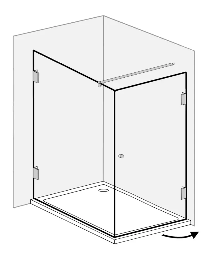 A1SX, Eck-Duschkabine + Festwand 120cm, Glas klar, verchromt, H=195cm