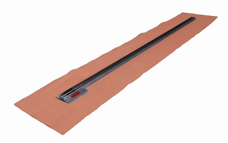 Duschrinne kürzbar, drehbarer Ablauf an der Seite, Länge 30-120 cm, Abdeckung Edelstahl poliert