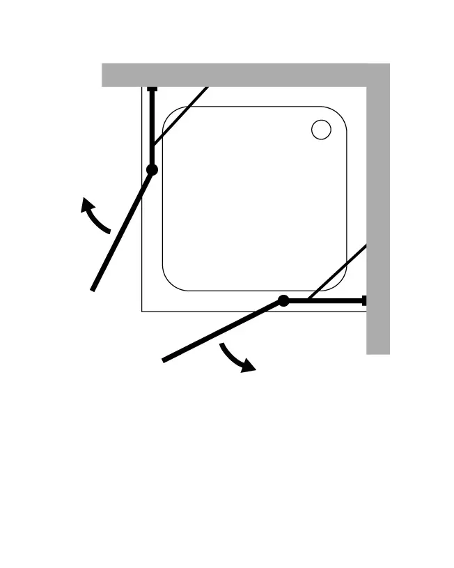 Bilddiagramm, Installationsanleitung, Vierschittsplatte, Eckmontage, Bohrlöcher