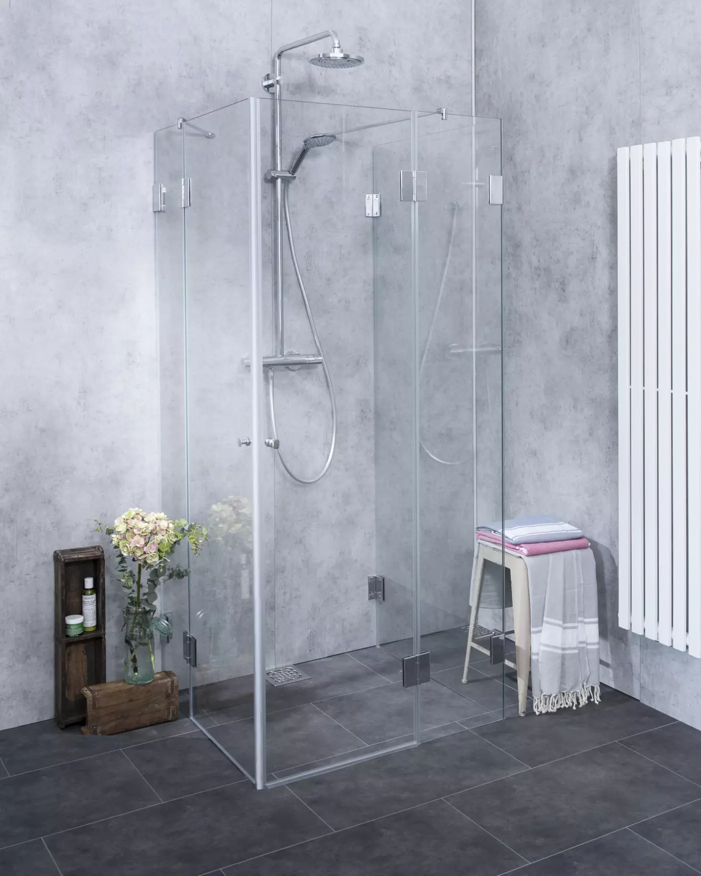 Dreiseitige U-Dusche 2 Türen