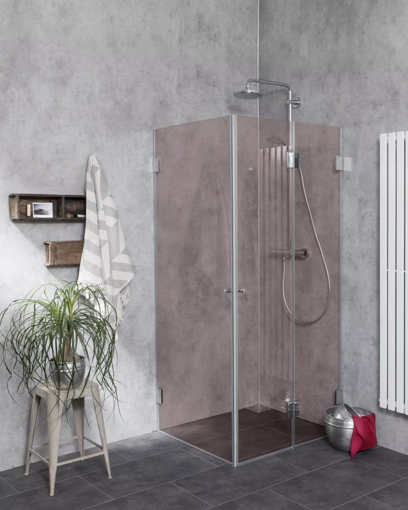 Dusche nach Maß Falttür + Innentür