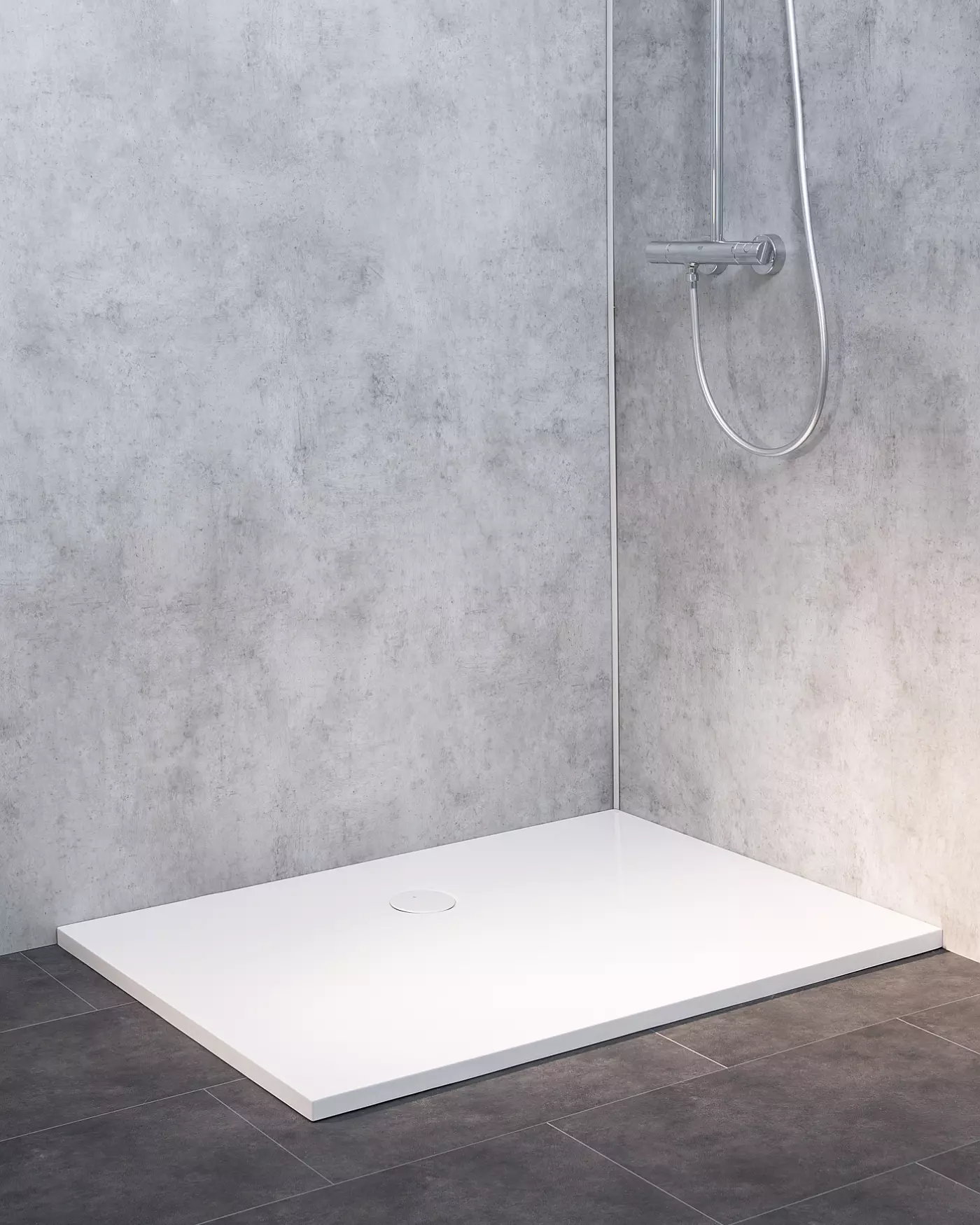 Dusch-Bodenelement Mineralguss 120x80cm