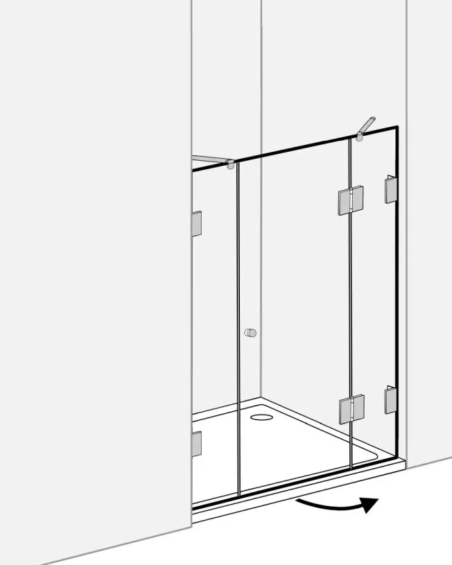 Bündige Duschabtrennung für Nische ab 130cm