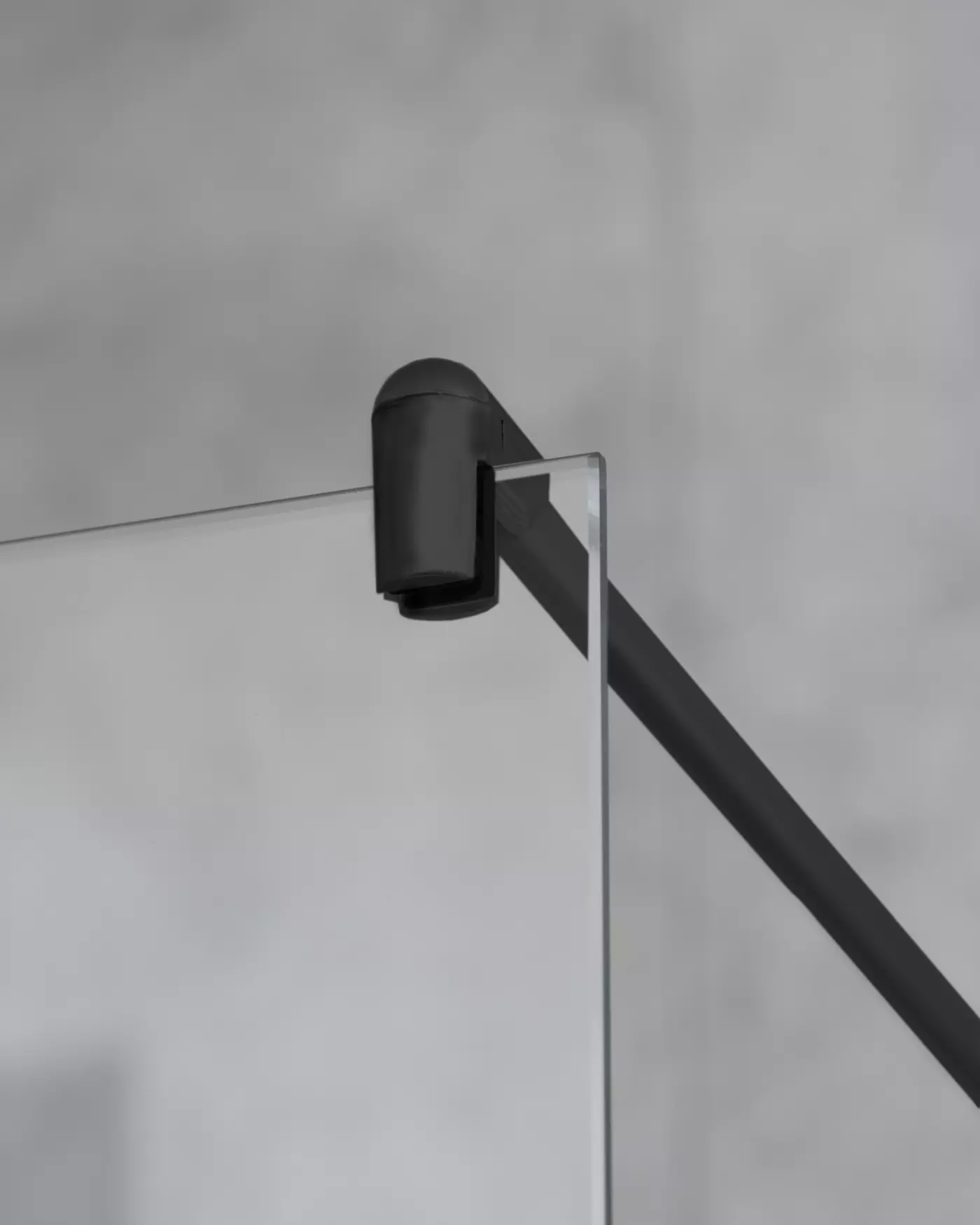 Wandarmset gerade für 6/8mm Dusche schwarz matt L=120cm
