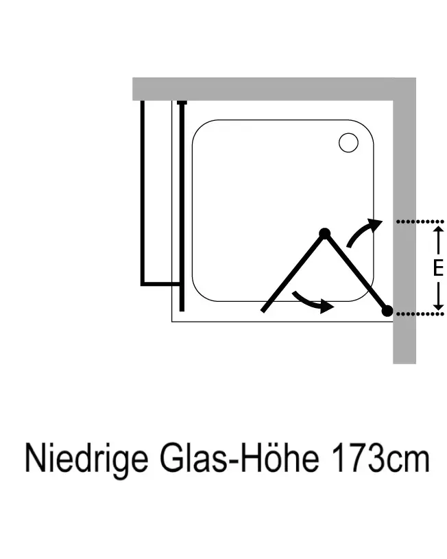 FK1S, Eck Falt-Duschkabine + Festwand, Glas klar, verchromt, H=173cm