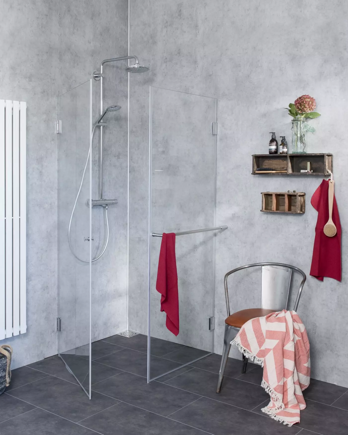 Bündige Eck-Dusche voll öffnende Tür & Festwand