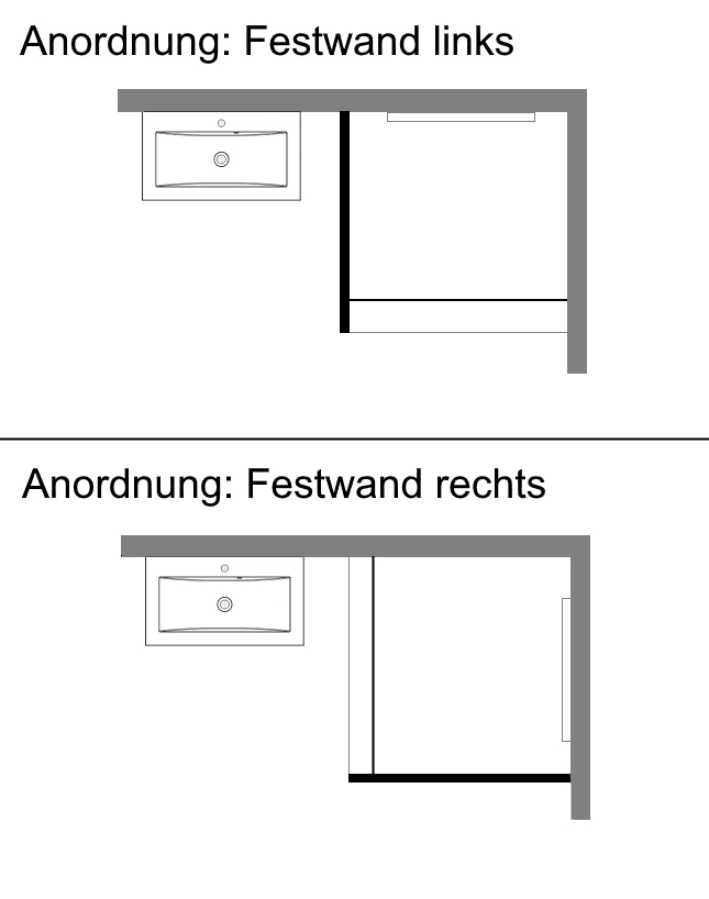 Begehbare Dusche: Freistehende Duschwand breit