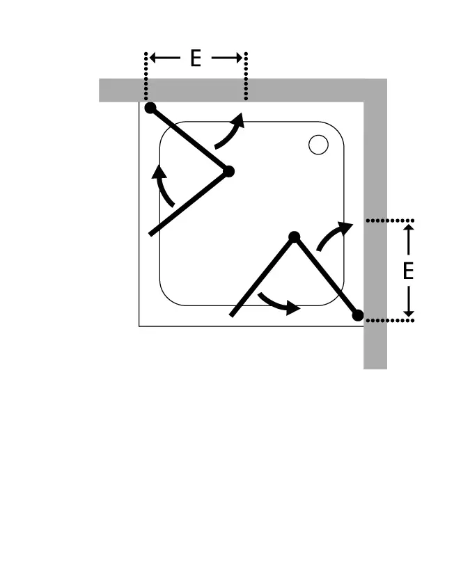 F1W, Eck Falt-Duschkabine, 2 Türen, Glas klar, verchromt, H=195cm