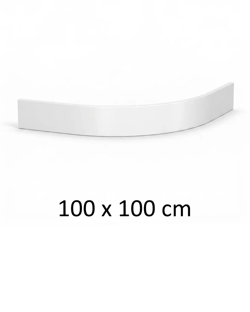 Schürze für Duschwanne weiß Viertelkreis 100x100 cm