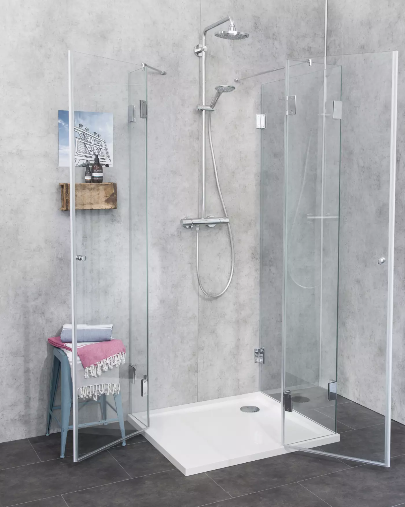Dreiseitige U-Dusche 2 Türen