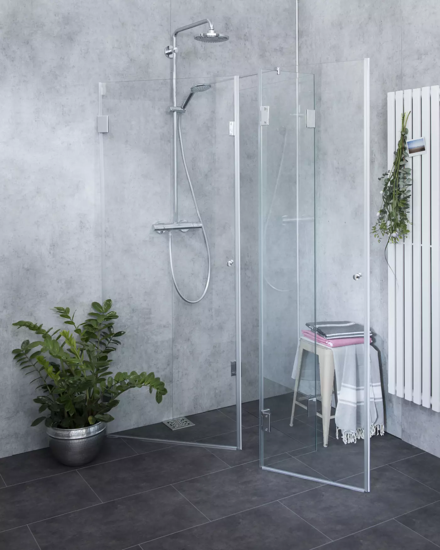 Bündige 3-Seiten U-Dusche