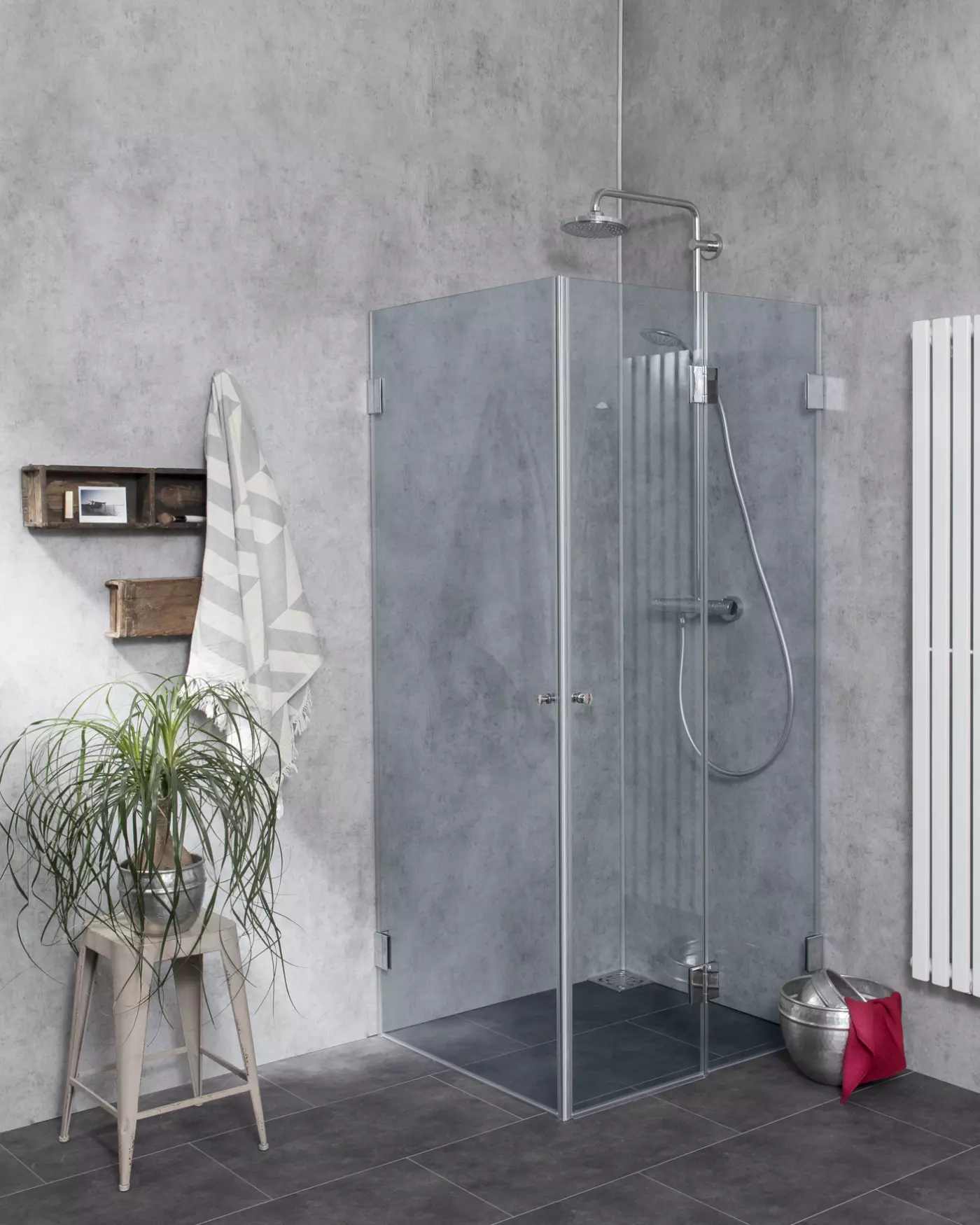 Dusche nach Maß Falttür + Innentür