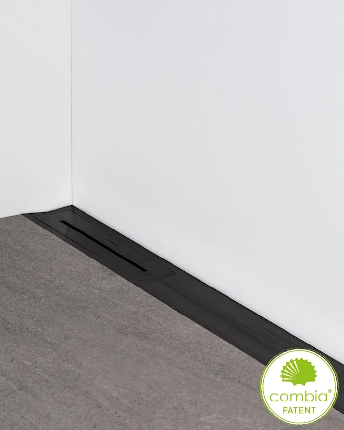 Duschprofil Duschrinne flach, drehbarer Seitenablauf, Länge 120 cm (auch kürzbar)