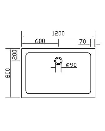 Teilgerahmte Duschkabine 120x80 Pendeltür an Wand und Festwand & Duschwanne