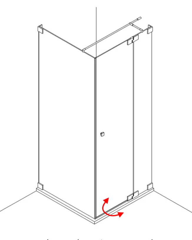 Eck Duschkabine 90x90 Pendeltür und feste Seitenwand & Duschwanne