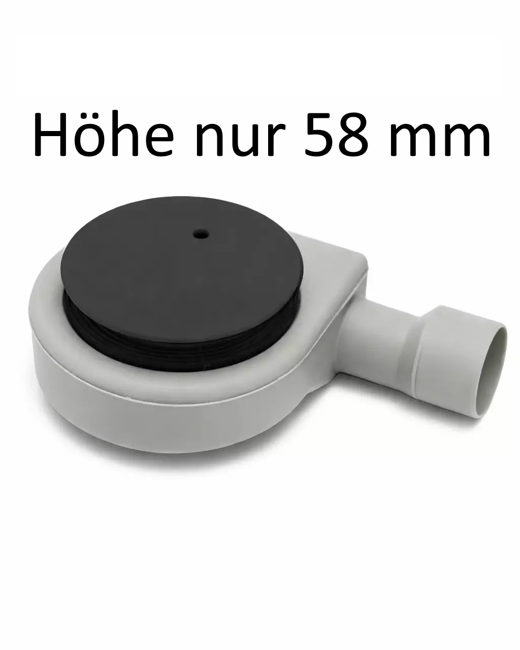 Ablaufgarnitur Duschwanne superflach mit Abdeckung schwarz matt