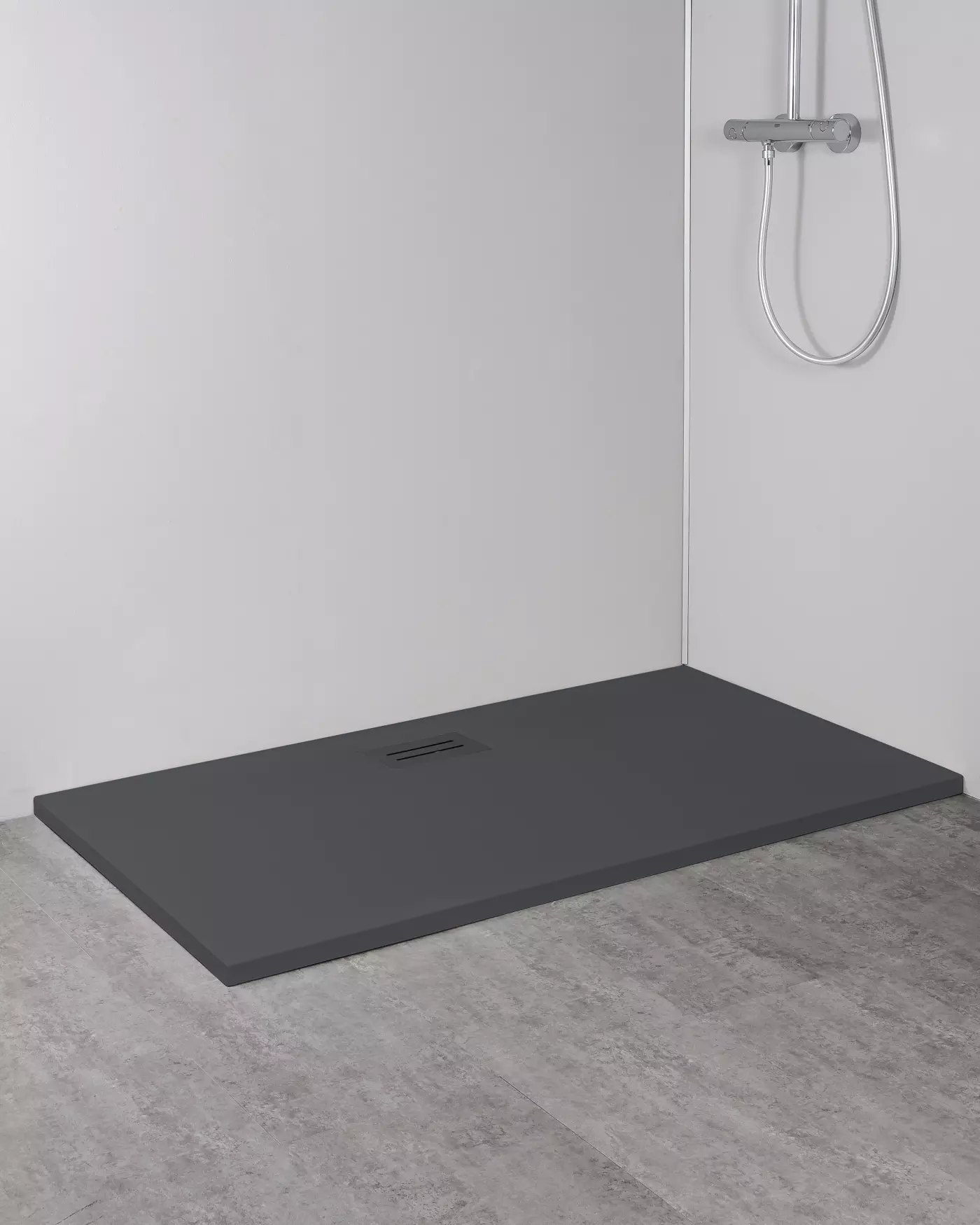 Dusche, Duschtasse, Gehäuse, Stahl, schwarz