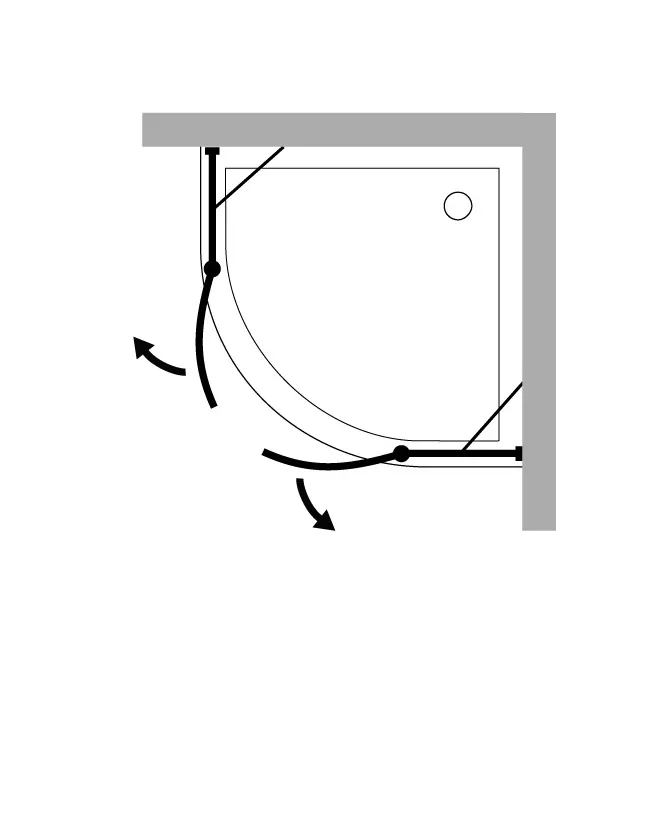 Viertelkreis-Dusche 100x100 mit 2 Türen & Duschwanne