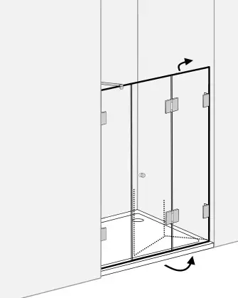 Falt-Duschabtrennung für Nische ab 110