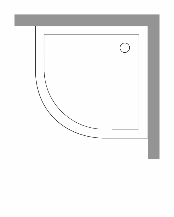 Duschwanne Viertelkreis